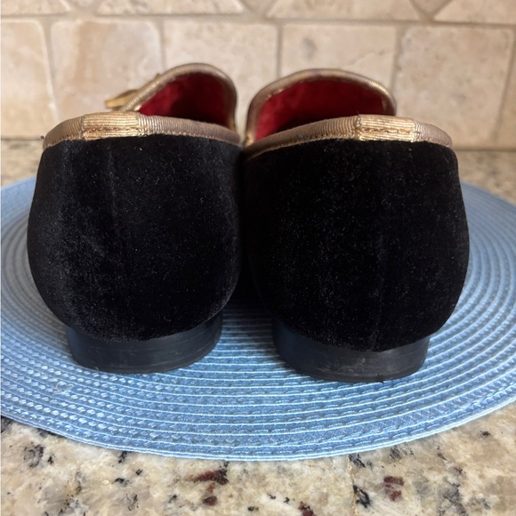 Ferruci Black Velvet Loafers with Gold Tassels main image 12
